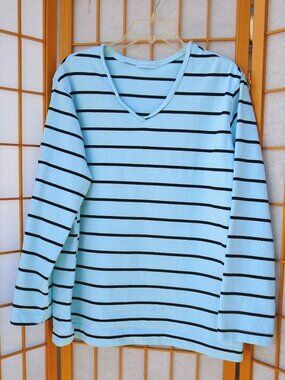 Surfline Jersey Tunic Swimming Pool blue V-neck top *EUC